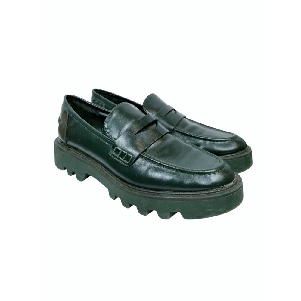 Zara Women's Green Lug Chunky Sole Loafers Size 40 / 9